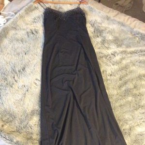Floor length black formal dress